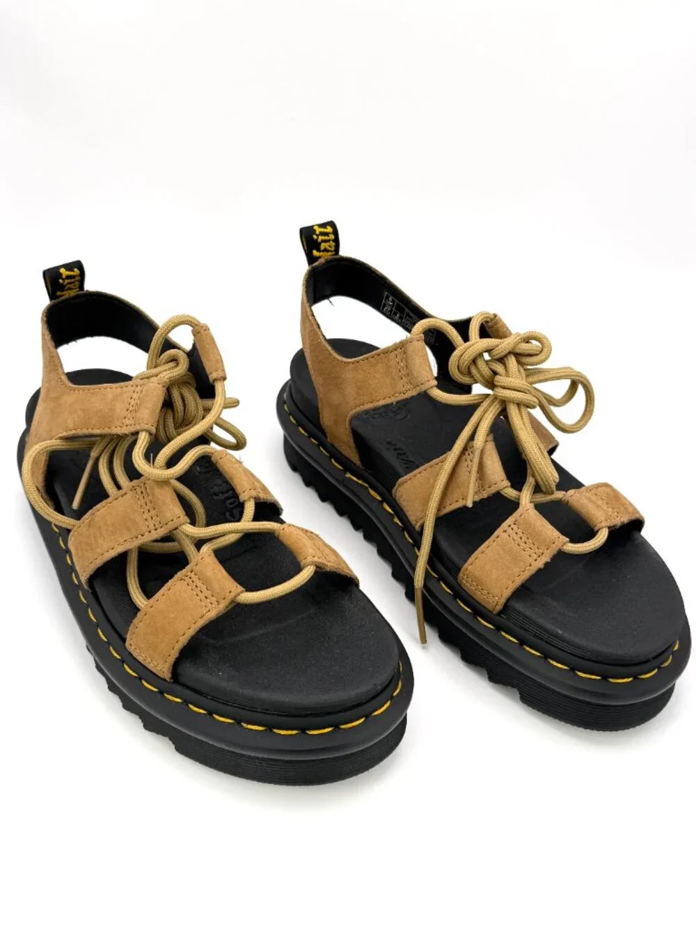 Dr. Martens Nartilla Women's Savannah Tan Suede Lace-Up Gladiator Sandals US 8 M